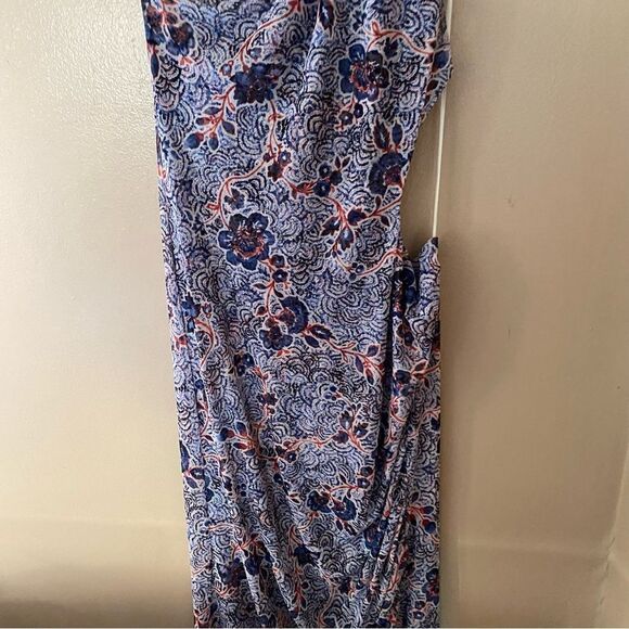 New MISA Los Angeles Aries Dress feathered floral one shoulder draped maxi L - Picture 15 of 15
